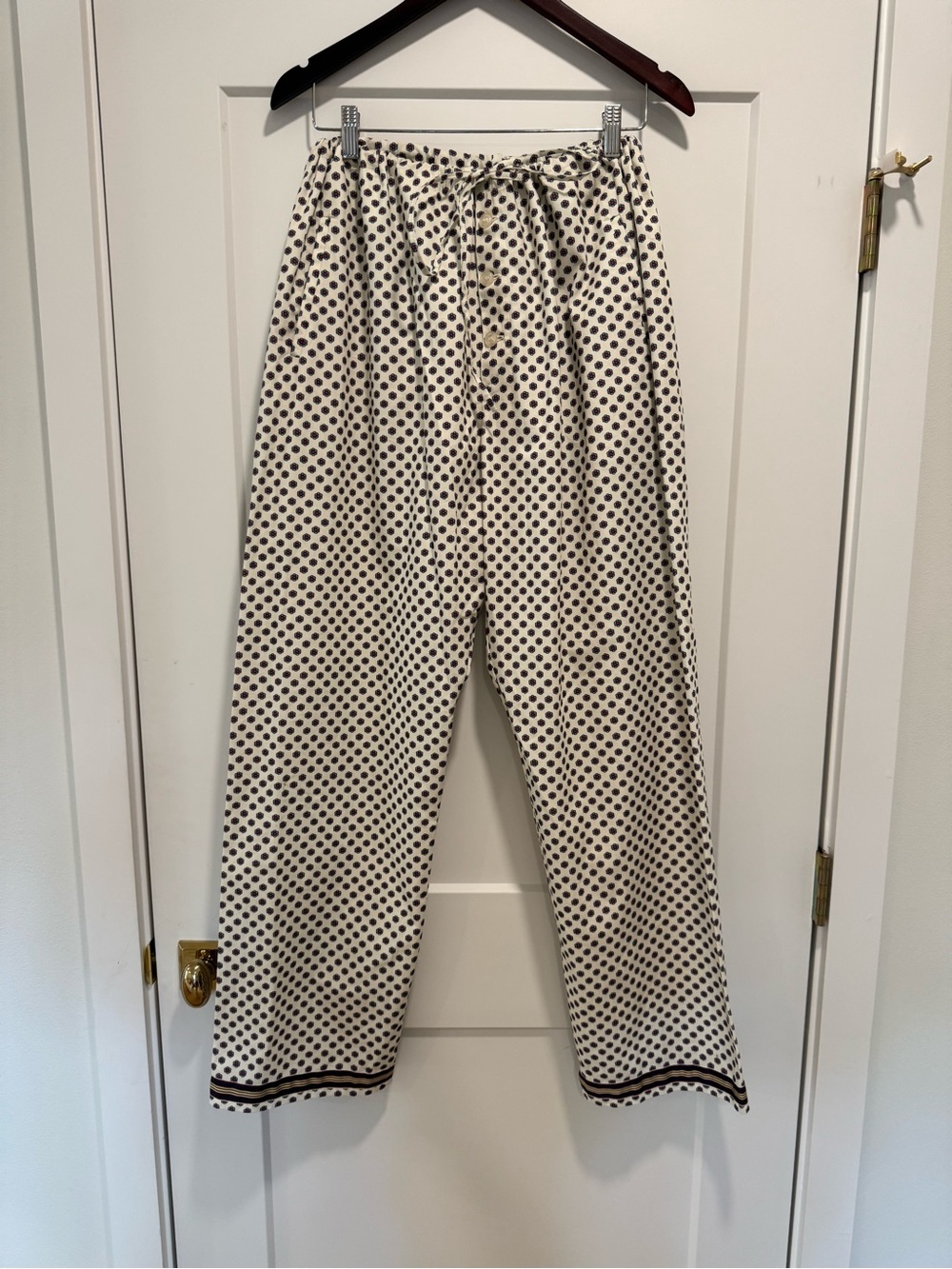 Bode Polka Dot Wide-Leg Pants - Ivory/Black